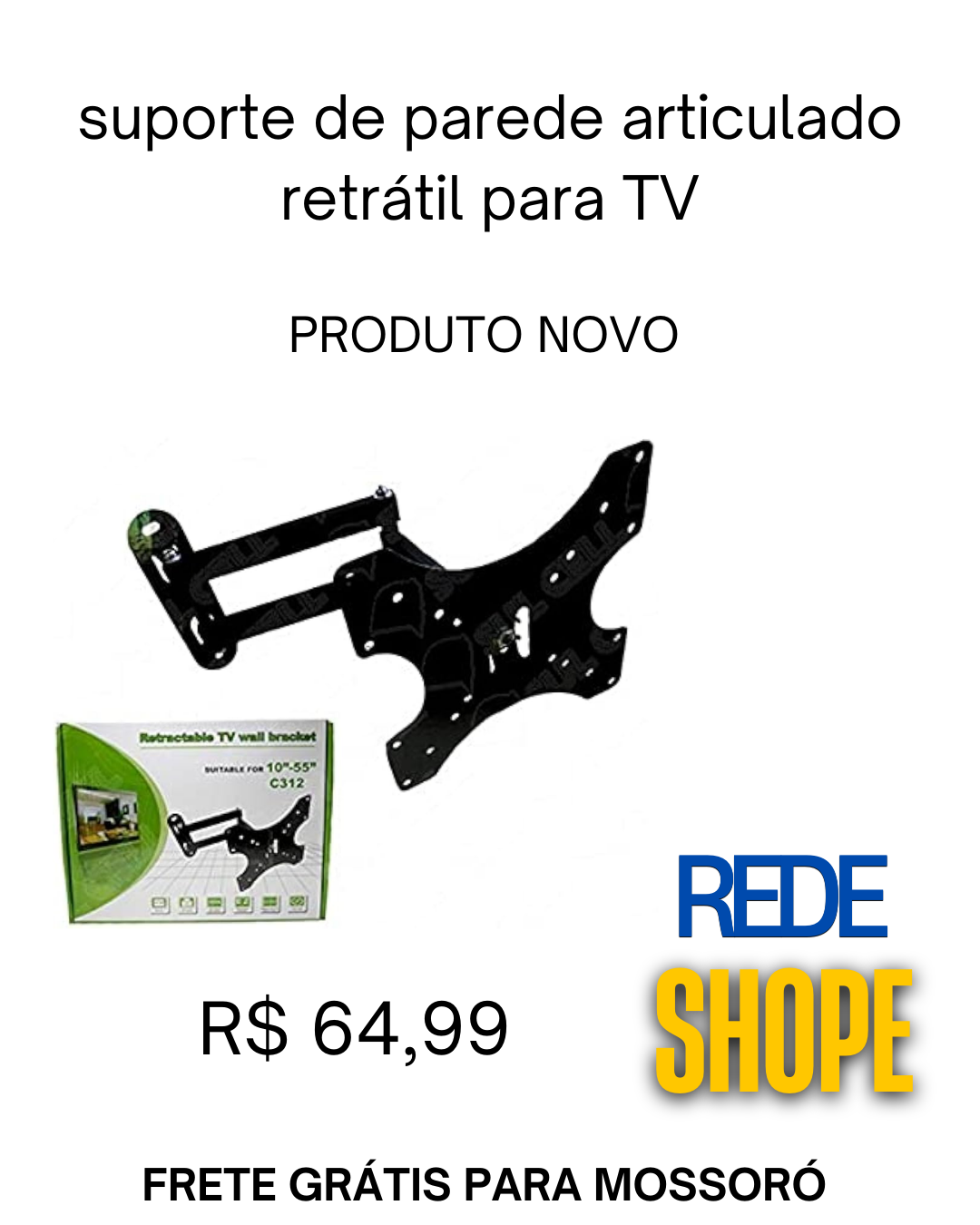 suporte de TV articulado retrátil de parede - Imagem 2