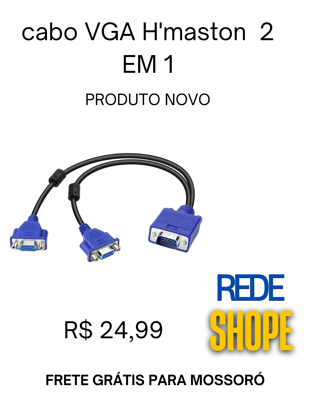 cabo VGA H'Maston 2 EM 1 - Imagem 2