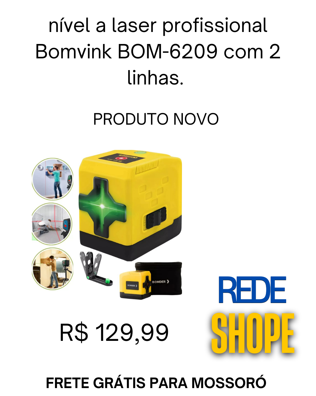 Nível a Laser com 2 Linhas Bomvink BOM-62091 - Imagem 2