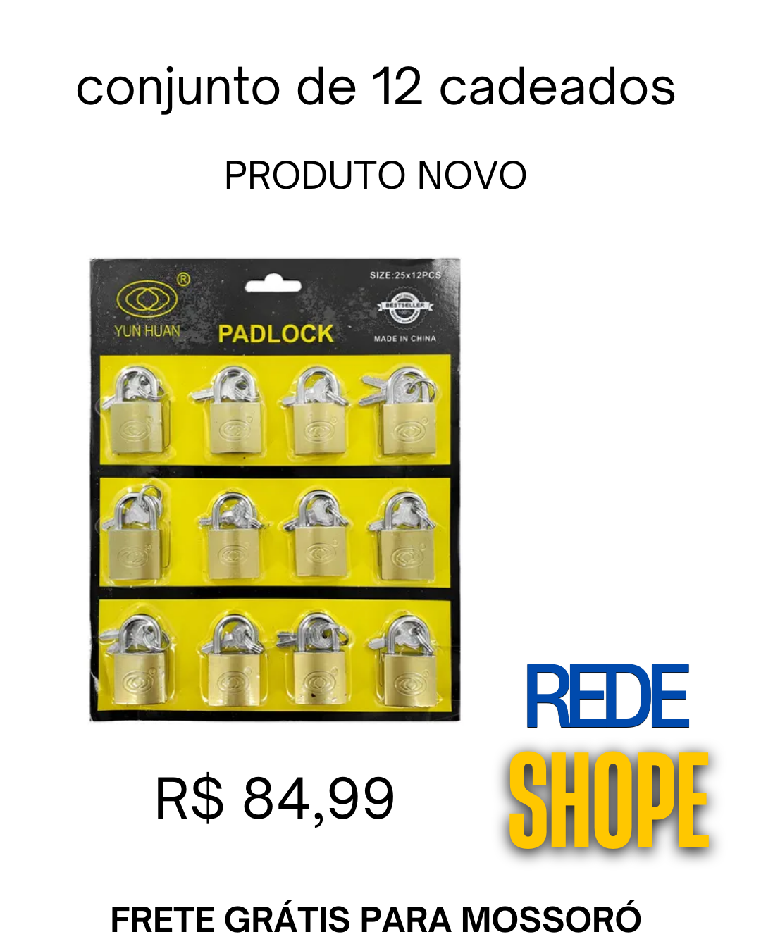 cartela de 12 cadeados - Imagem 2