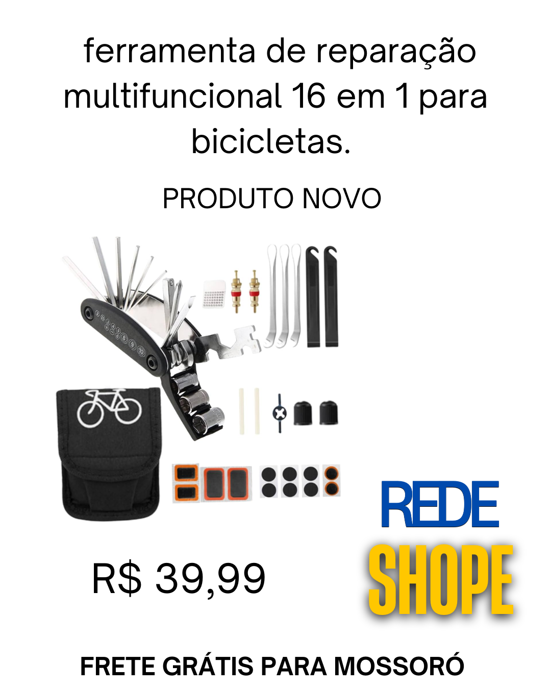 kit de ferramentas de reparação de bicicletas multifuncional de 16 em 1 - Imagem 2