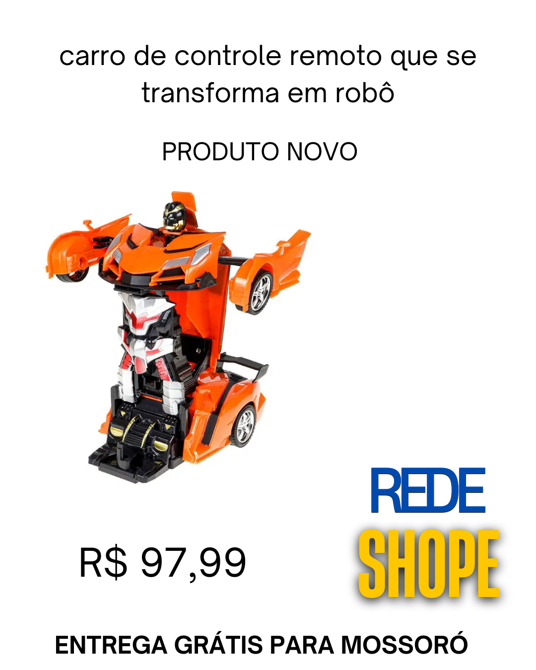 carro de controle remoto TN-144 que se transforma em robô - Imagem 2