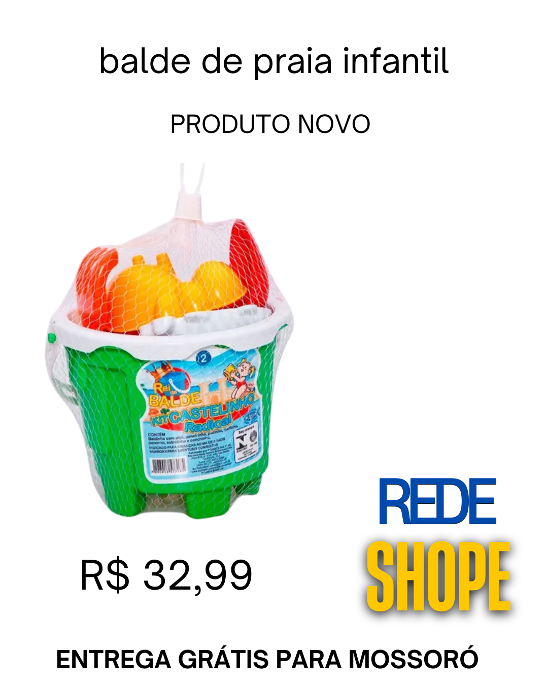 kit de balde de praia infantil "KICASTELINH" - Imagem 2