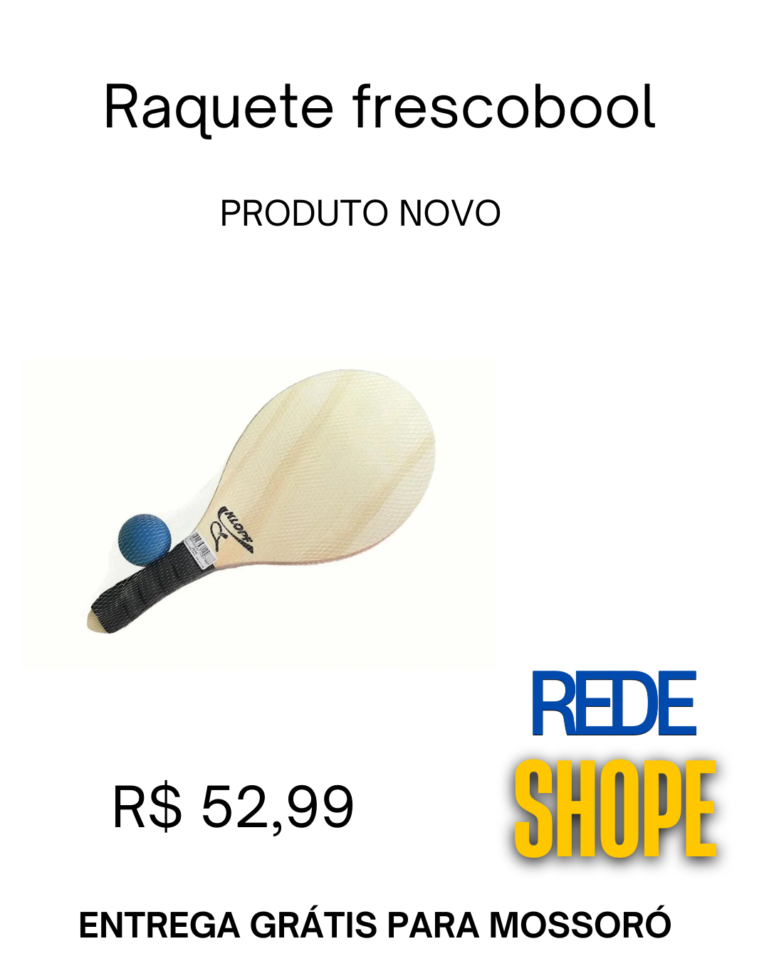 Raquete Frescobol De Madeira com Bolinha Aloha Mor - Imagem 2