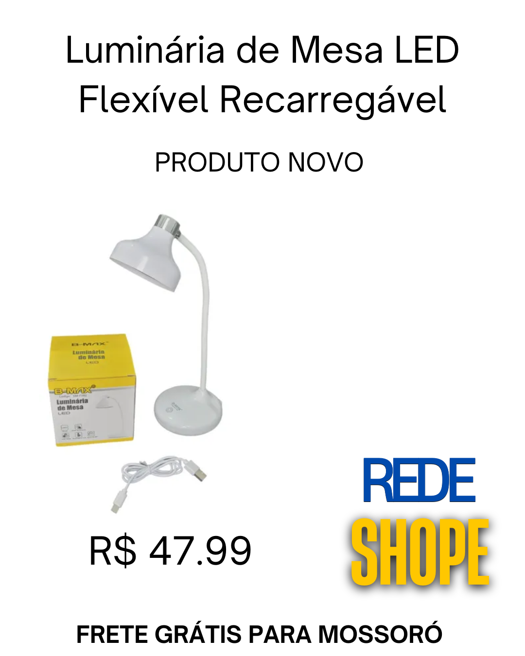 luminária de mesa flexível recarregável - Imagem 2