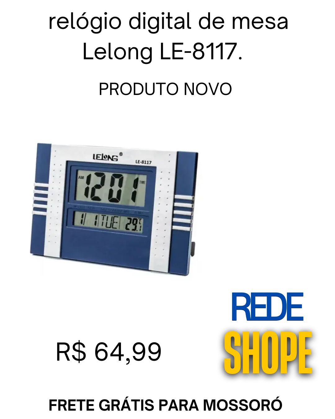 relógio de mesa digital Lelong LE-8117 - Imagem 2