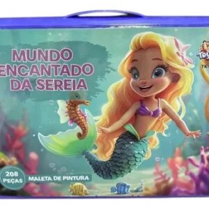 maleta de pintura infantil da marca Toy King, modelo TK-CR24, com o tema "Mundo Encantado da Sereia". 