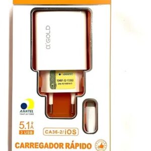 carregador rápido A'Gold CA16-2/1OS para iphone
