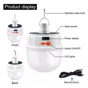 lâmpada LED com painel solar