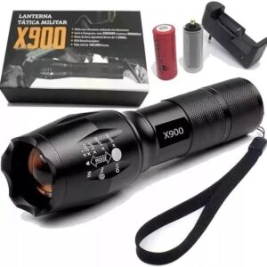 anterna tática militar recarregável X900