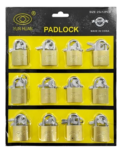 cartela de 12 cadeados