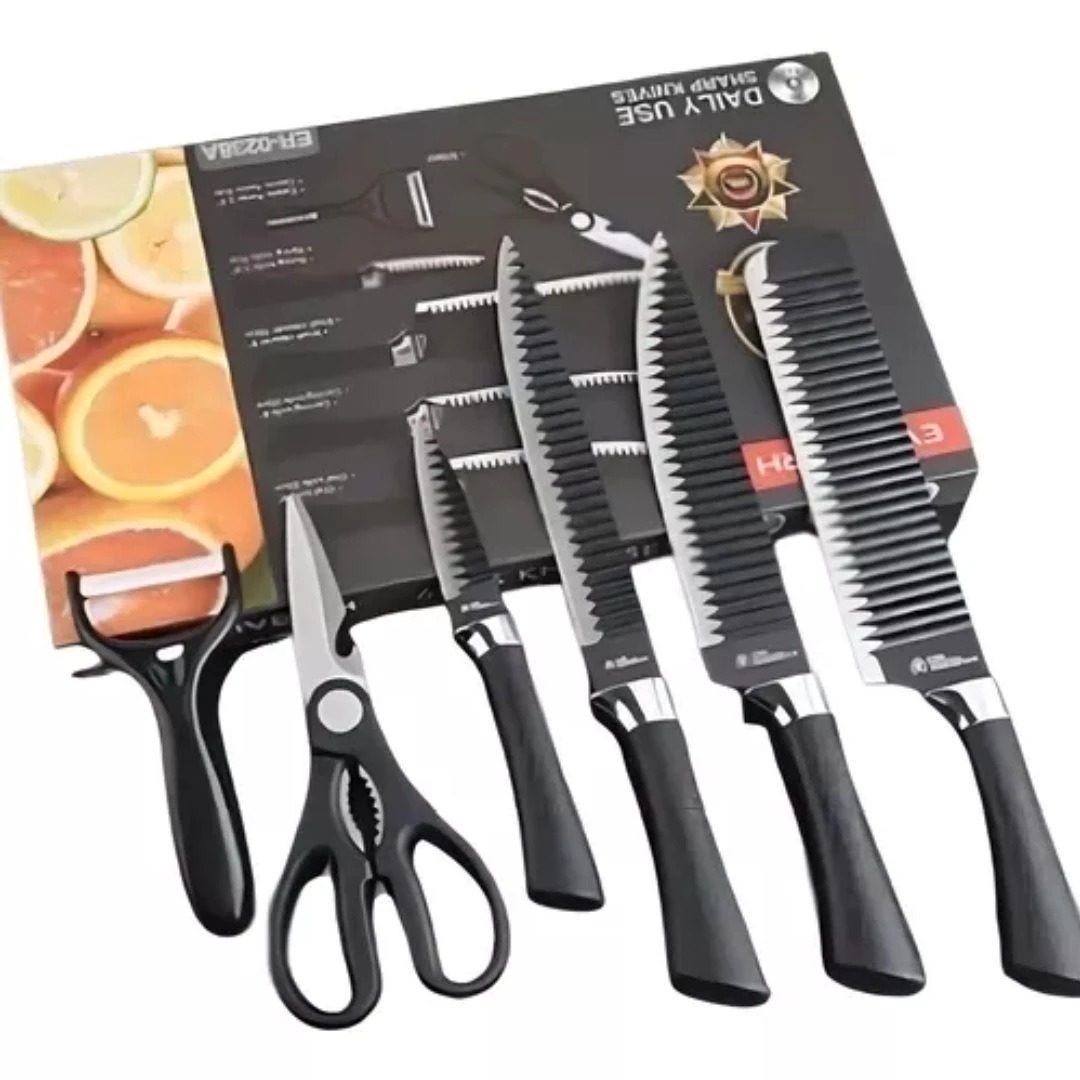 conjunto de facas de aço inoxidável