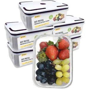 kit de 5 potes herméticos de plástico