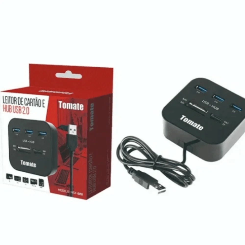 Hub USB 2.0 com Leitor de Cartão MST-008 - Imagem 2