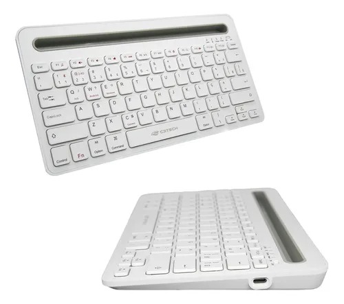 teclado Bluetooth sem fio compacto.