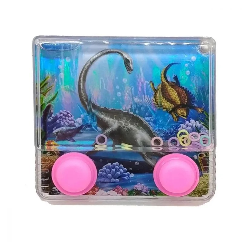 brinquedo-jogo de água portátil com tema de dinossauro.