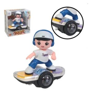 brinquedo- Boneca Hoverboard de plástico PVC, movida a pilhas