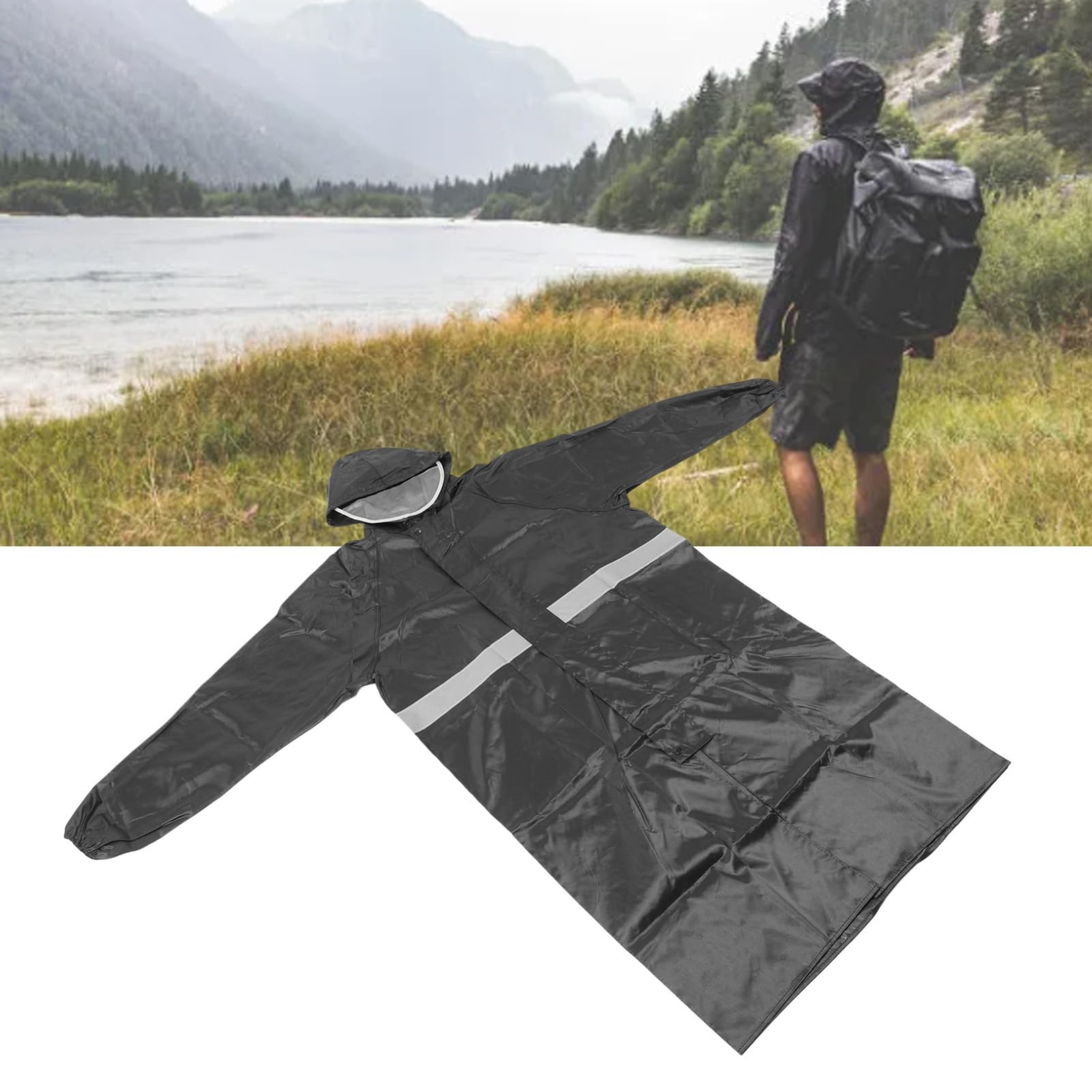 capa de chuva feitos de materiais como PVC ou nylon, que oferecem boa proteção contra a chuva