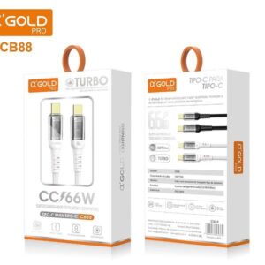 cabo de dados A'Gold Turbo C-C/66W (Tipo-C para Tipo-C)