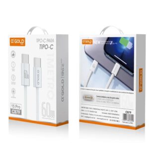 cabos USB-C para carregamento turbo da marca Agold, modelo CB-70.