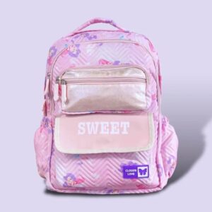 mochila  modelo infantil/juvenil com a estampa Sweet