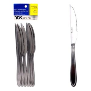 UTENSÍLIOS DOMÉSTICOS-FACA aço inox Veneza mesa 19,5 cm kit com 6 peças