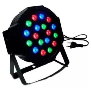 musica, jogo de luz  Canhão Refletor LED RGB com 18 LEDs. 