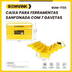 ferramentas-caixa de ferramentas sanfonada BOM-7723