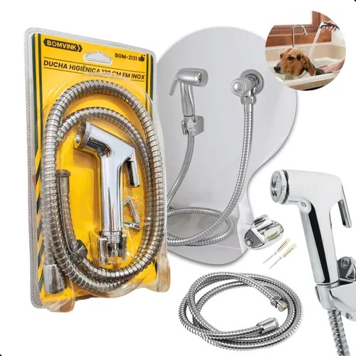 UTENSÍLIOS DOMÉSTICOS ducha higiênica flexível cromada (BOM-2172) da marca Bomvink. - Imagem 2
