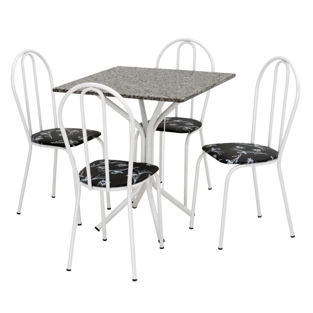 mesa com 4 cadeiras tubular de aço - Imagem 3