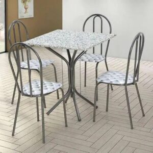 mesa com 4 cadeiras tubular de aço 