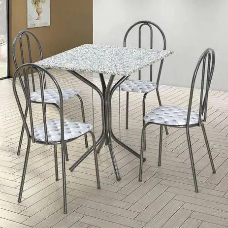 mesa com 4 cadeiras tubular de aço
