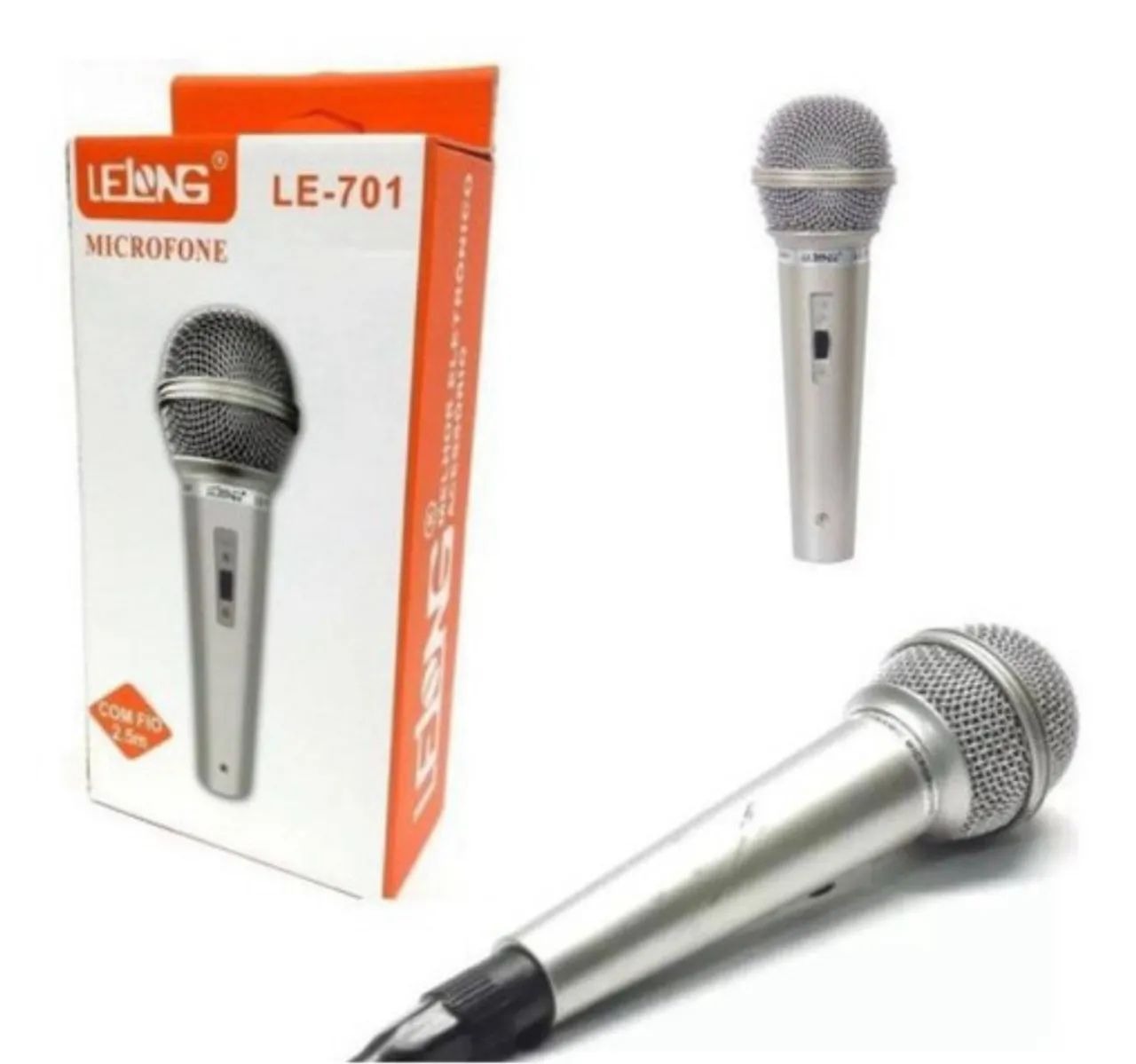 MÚSICA-microfone dinâmico com fio Lelong LE-701 - Imagem 2