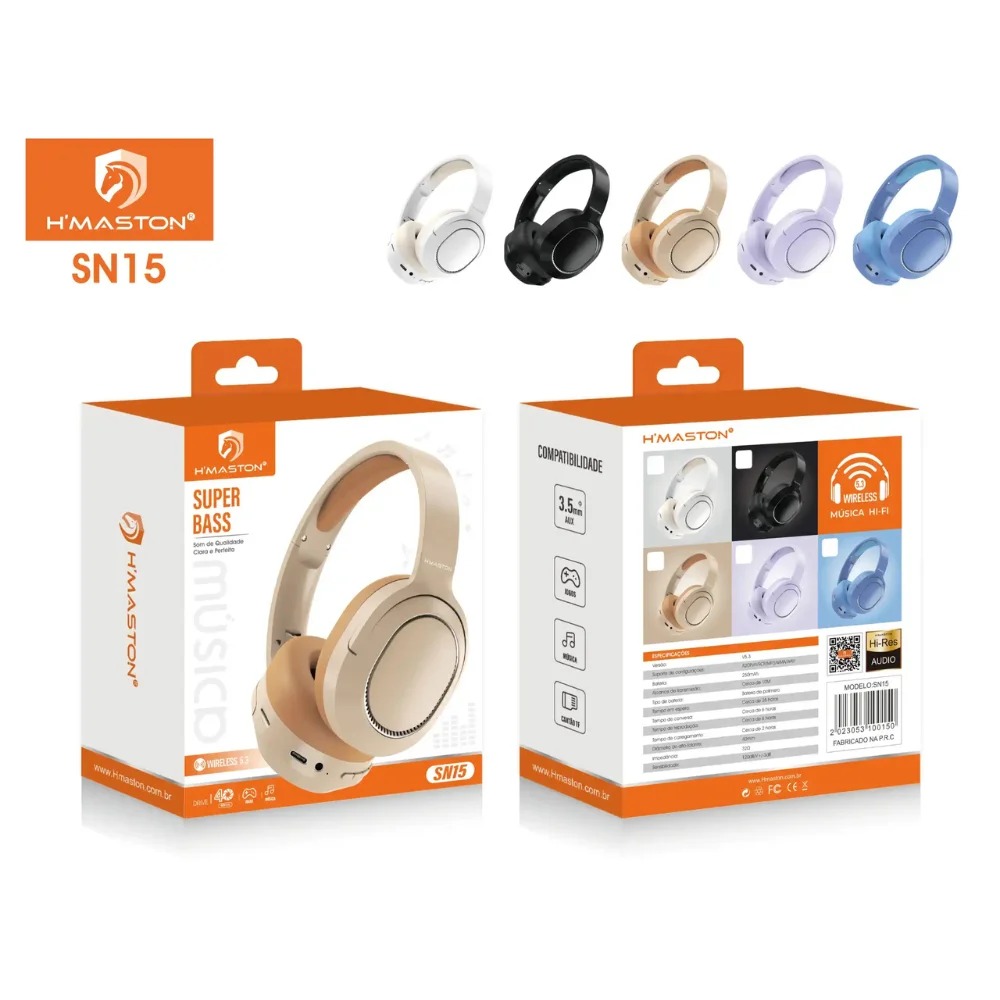 fone de ouvido sem fio H'Maston SN39 Visor Digital.