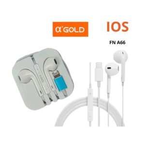 fone de ouvido com fio e conector Lightning.