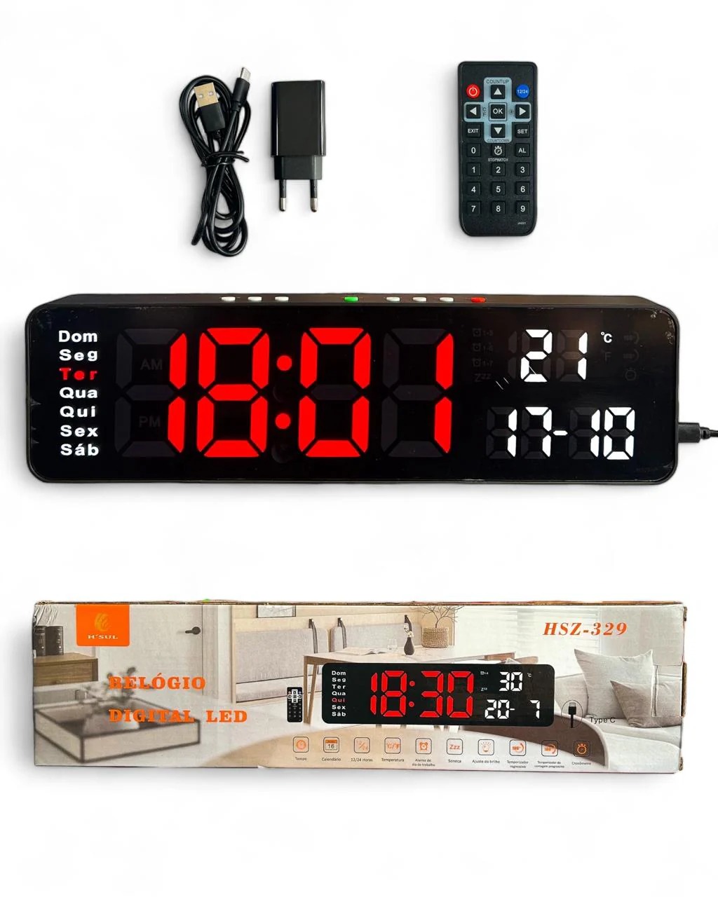 relógios de parede digitais LED