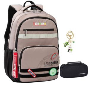  mochila da marca Latin Sheep e embalagens de películas de privacidade Mokingo à venda em uma loja. 