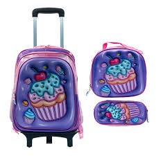 mochilas    kits de mochila infantil com rodinhas e estampas em 3D
