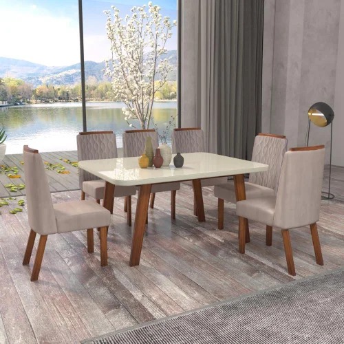 MESA- conjunto de mesa de jantar com 6 cadeiras, - Imagem 2