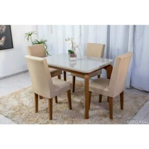 MESA- conjunto de mesa de jantar com 4 CADEIRAS