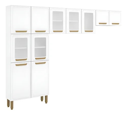 Cozinha Completa Aço com Portas de Vidro Bella Bertolini - Imagem 2