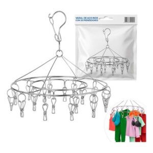 UTENSÍLIOS DOMÉSTICOS    varal de roupas redondo de aço inoxidável, também conhecido como cabide circular