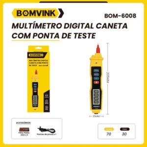 ferramentas  Multímetro Digital Caneta Bomder BOM-6008. 