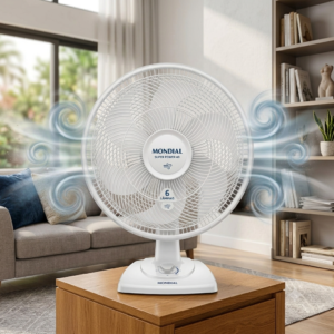 🌪️ O VENTILADOR MONDIAL SUPER POWER QUE ESTÁ CONQUISTANDO O BRASIL!  💨 Mais potência. Mais vento. Mais conforto para os dias de calor!  O Ventilador de Mesa Mondial Super Power Branco combina um design moderno com uma ventilação forte para refrescar sua casa, escritório ou comércio.
