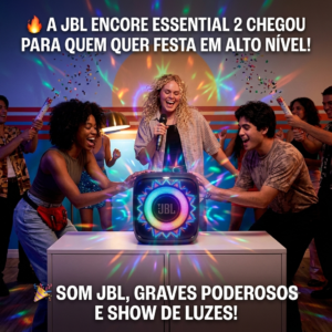 🔥 A JBL ENCORE ESSENTIAL 2 CHEGOU PARA QUEM QUER FESTA EM ALTO NÍVEL! 🎉 SOM JBL, GRAVES PODEROSOS E SHOW DE LUZES!