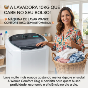 🧺 A LAVADORA 10KG QUE CABE NO SEU BOLSO!  💥 MÁQUINA DE LAVAR WANKE COMFORT 10KG SEMIAUTOMÁTICA 💥