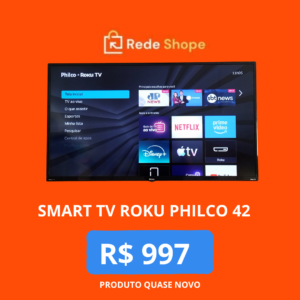 🔥 TELÃO, SMART TV E PREÇO QUE CABE NO BOLSO! 🔥  📺 SMART TV ROKU PHILCO 42” POR APENAS R$ 997!